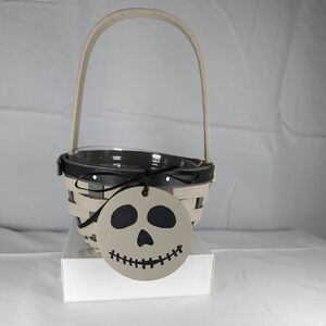 2016 Longaberger Small Skeleton‎ Ghoulies Basket Set Handmade Maple wood.